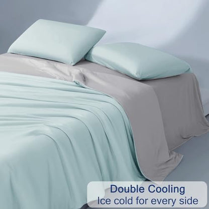 Vielit Cooling Comforter Queen Size for Hot Sleepers & Night Sweats, Luxury Lightweight Summer Comforter,Soft Dual-Sided Breathable Cooling Blankets,Q-Max>0.425,Machinewashable,90x90,Green