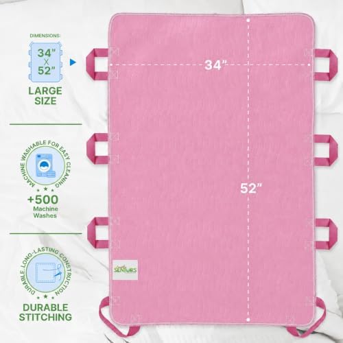 Simply Seniors Absorbent Positioning Bed Pads with 8 Handles 34"x52"- 2Pack