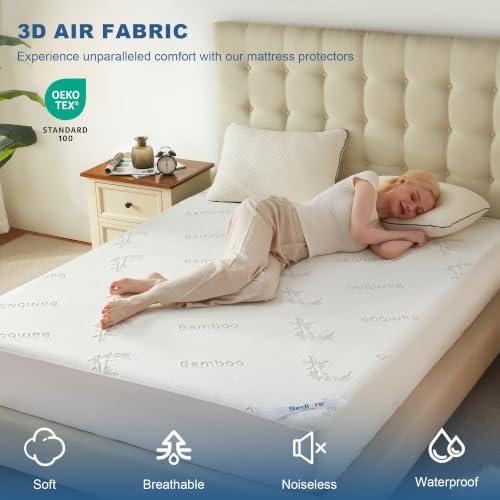 BEDLORE Queen Size Waterproof Mattress Protector Bamboo Viscose Bed Cover