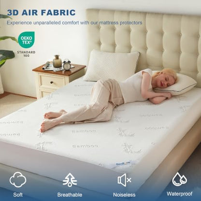 BEDLORE Queen Size Waterproof Mattress Protector Bamboo Viscose Bed Cover