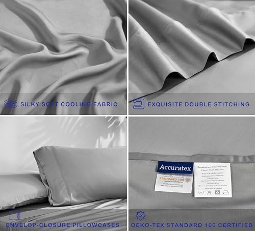 ACCURATEX Cooling Sheets for Hot Sleepers,California King Size, Grey