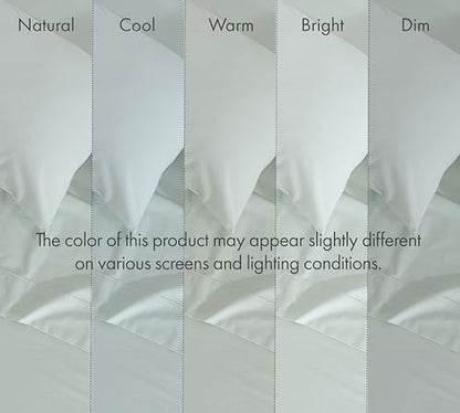 RUVANTI 100% Cotton California King Sheet Set, Percale Sheets, Sage Mist