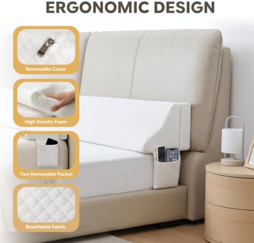 Wedge Pillow Headboard for Bed Gap,Foldable Bed Wedge Gap Filler King Size