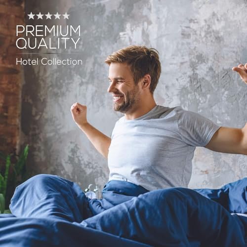 Mueller UltraTemp King Size Sheets Set – 6 Piece Premium Bedding, Cooling, Deep Pocket up to 16", Breathable Heat Transfer, Wrinkle-Resistant & Hypoallergenic, Navy