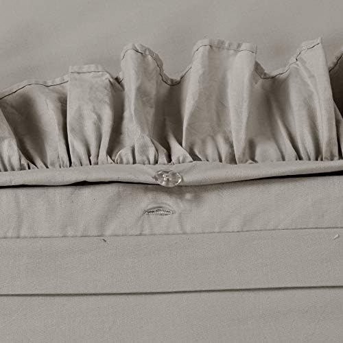 Lush Decor Reyna Ruffle Cotton Duvet Cover Set 3 Piece Set Full/ Queen, Gray - Queen Size Bedding Set - Gray Duvet Queen- Ruffled Bedding - Coquette Decor