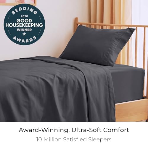 Mellanni Iconic 3-Piece, Ultra Soft Sheet Set (Twin XL, Charcoal)