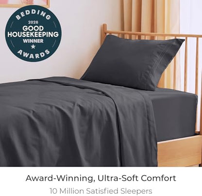 Mellanni Iconic 3-Piece, Ultra Soft Sheet Set (Twin XL, Charcoal)