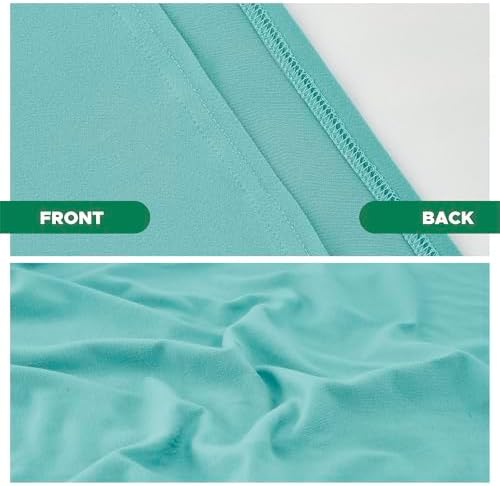 Box Spring Cover Full Size-Aqua Stretch Wrap Around 4 Sided Bed Skirt
