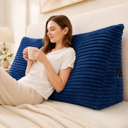 Headboard Pillow Twin, Headboard Wedge Pillow, Navy Blue