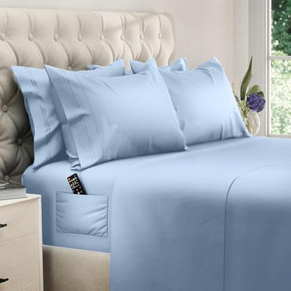 DREAMCARE Queen Sheets - 6 pcs Breathable Cooling Sheets Queen - up to 15"