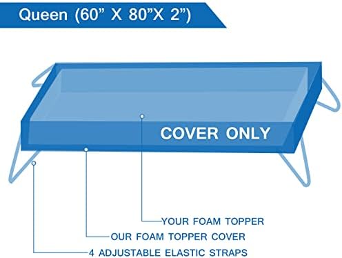 Mattress Topper Cover Queen Size (Only Cover) 3 Inch Mattress Protector