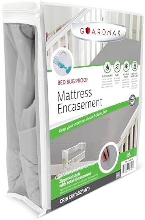 Guardmax Crib Mattress Protector Zippered, Bed Bug Mattress Cover