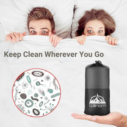 Sleeping Bag Liner,Travel Sheets & Adult Sleep Sack & Self Tan Sleep Sack for Backpacking,Hotel, Hostels, Lightweight Single Camping Sleep Pod