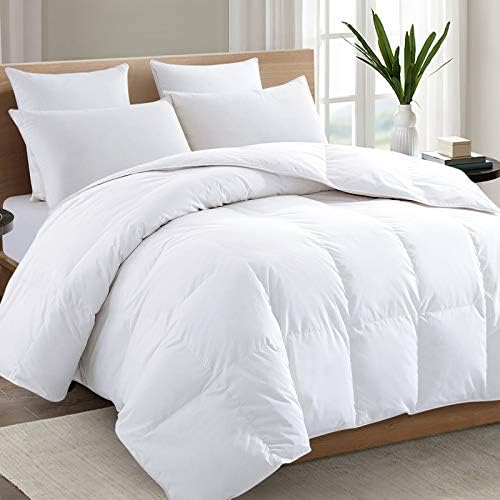 TEXARTIST White Full Comforter, All Season Down Alternative Duvet Insert