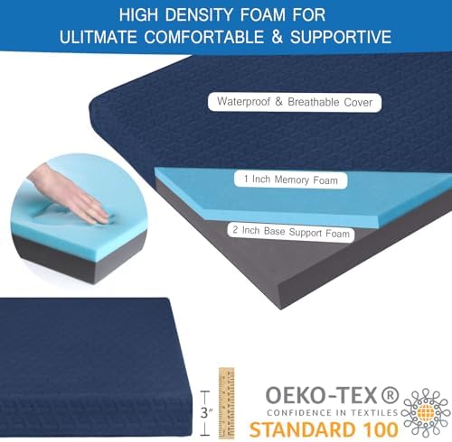 Memory Foam Camping Pad 3 Inch Thick, Soft Sleeping Pad, Pad Only