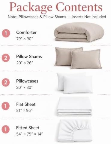 weigelia Full Comforter Set with Sheets - 7 Pieces Bed in a Bag Full
