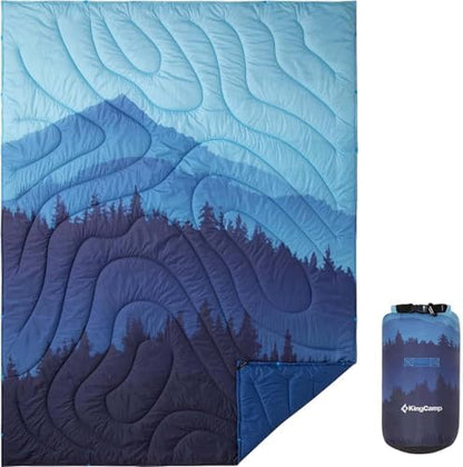 KingCamp Ultralight Camping Blanket, Wearable Packable Blanket 79x57 Forest