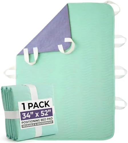 Positioning Bed Pads with 8 Handles for Elderly Adults 34"x52"-1 Pack