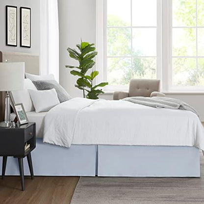Nestl Ice Blue Bed Skirt King Size - King Bed Skirt 14 Inch Drop - Brushed Microfiber Bed Skirts - Hotel Quality Pleated Bed Skirt - Shrinkage & Fade Resistant