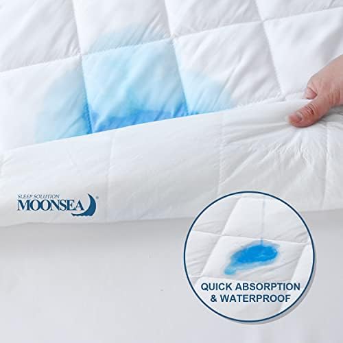 Twin XL Mattress Topper Pad Protector Quilted Waterproof, 39" x 80" White