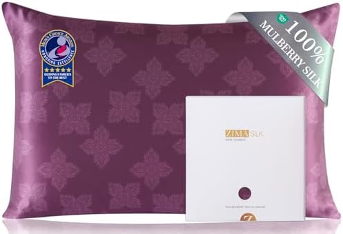 ZIMASILK 100% Pure Mulberry Silk Pillow Cases for Hair and Skin, Queen