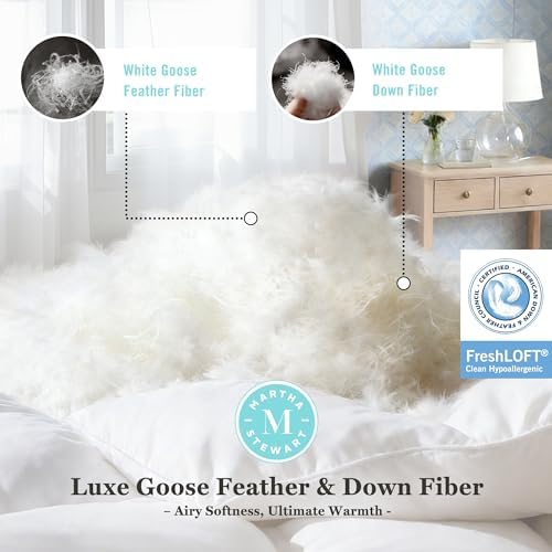 Martha Stewart Luxury White Goose Feathers Down Fiber Comforter Queen Size