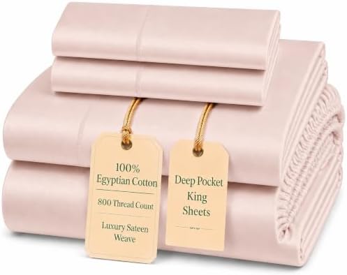 King Sheets Deep Pocket, 800 Thread Count King Size Bed Set- Sepia Rose