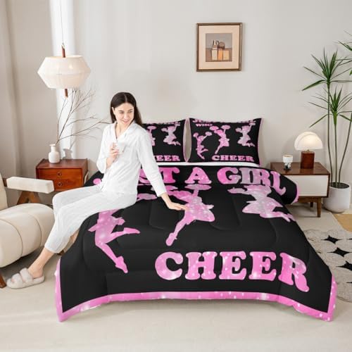 Feelyou Cheer Comforter Set King Size for Kids Boys Girls 3Pcs
