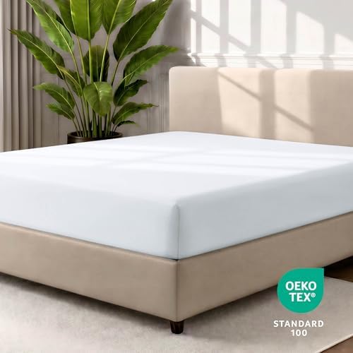 Bare Home Twin XL Fitted Sheet - 1800 Ultra-Soft (Twin XL, White)