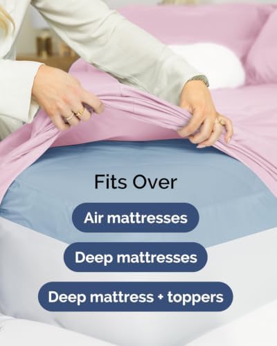 CGK Linens 2 Pack Extra Deep Twin XL Fitted Sheets - Light Pink