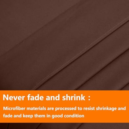 TAIMIT Brown Full Size Comforter Set - 7 Pieces, Bed in a Bag Bedding Sets with All Season Soft Quilted Warm Fluffy Reversible Comforter,Flat Sheet,Fitted Sheet,2 Pillow Shams,2 Pillowcases