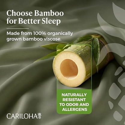 Cariloha Aloha Soft 4-Piece Sheet Set | Coastal Pine | Cal King | Made from 100% Viscose derived from Bamboo | Introductory Sheet Line