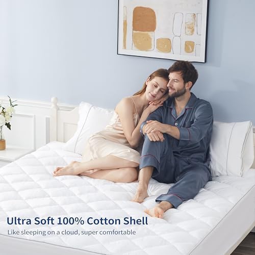 Sunflower Short Queen Mattress Pad, Cotton Mattress Cover Protector, Thick