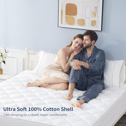 Sunflower Short Queen Mattress Pad, Cotton Mattress Cover Protector, Thick