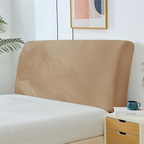 Stretch Headboard Slipcover, Elastic Bed Protector for Bedroom Decor, Full Coverage, Sand (71"x27" / 180x70 cm Size)