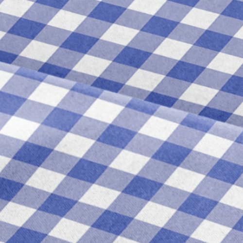 Twin XL 3 Piece Striped Sheet Set - Breathable & Cooling - Blue Gingham