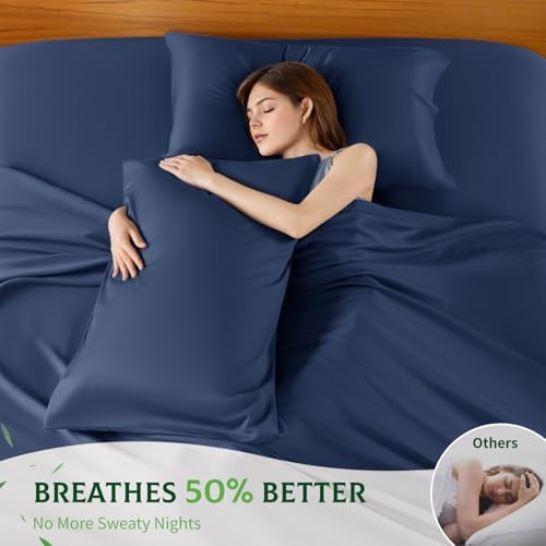 SONORO KATE 100% Viscose Derived from Bamboo_Sheets, Extra Deep Pocket,4PC