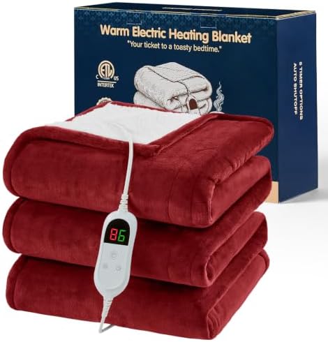 Heated Electric Blanket Full, Soft Heating Blanket,72" x 84", Rose