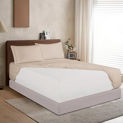 Elegant Comfort 1500 Premium Hotel Quality 18-24 Inches Deep - Extra Deep Pocket Single Fitted Sheet for High Mattress, Luxury and Softest, Smart Pocket - Wrinkle Free, California King, Cream
