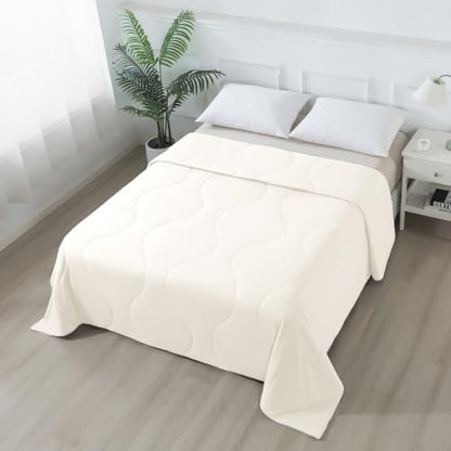 ELNIDO QUEEN Cooling Comforter for Hot Sleepers, Summer Cooling Blanket King Size for Night Sweats, Breathable All-Season Lightweight Blanket, (106x90 inch，White