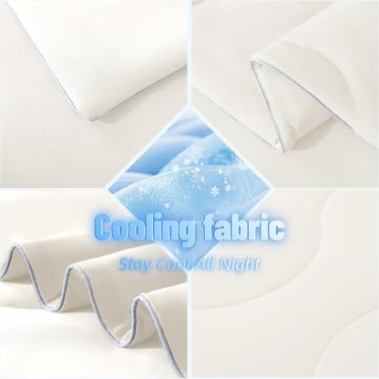 ELNIDO QUEEN Cooling Comforter for Hot Sleepers, Summer Cooling Blanket Twin Size for Night Sweats, Breathable All-Season Lightweight Blanket, (68x90 inch，White