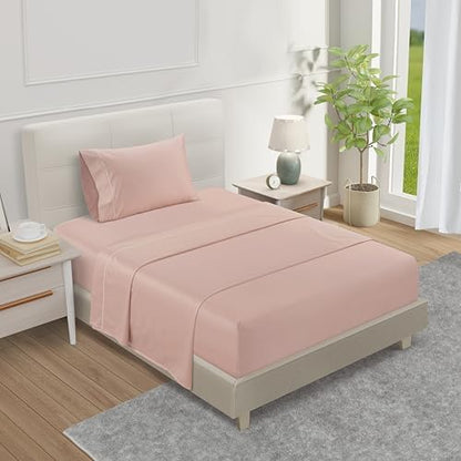 15" Deep Pocket Sheets for Twin Bed, 800 TC Twin Cotton Sheets - Sepia Rose