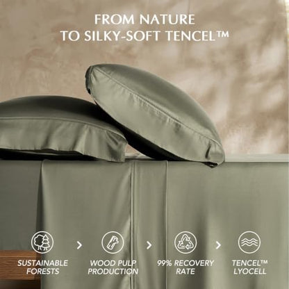 EverGrace Tencel™ Sheet Set, Breathable & Cooling, King, Dried Sage