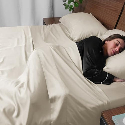 ACCURATEX Cooling Sheets for Hot Sleepers, California King Size, Beige
