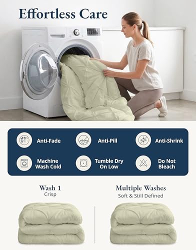 LANE LINEN 7 Piece Full Comforter Sets Microfiber Down Alternative - Ivory
