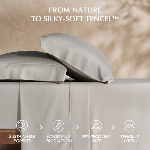 EverGrace Tencel™ Sheet Set, Breathable & Cooling, Full, Fog Gray