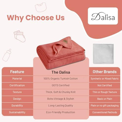 Dalisa Alina GOTS Organic Cotton Throw Blanket, Amberglow, 50x60 in