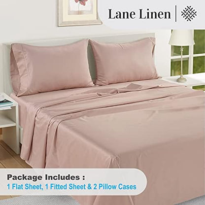 LANE LINEN Luxury 100% Egyptian Cotton Sheets Queen Size Bed Set, Eco-Friendly Oeko-Tex Certified, Fade Resistant, Fully Elasticized Fitted, Machine Washable, Cooling Cotton Bed Sheet – Vintage Petal