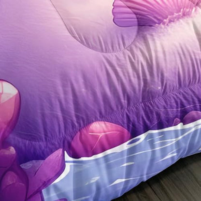 Cute Axolotl Bedding Set King Size with 2 Pillowcases.