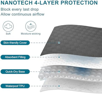 Waterproof California King Size Mattress Protector with Deep Pockets, Gray